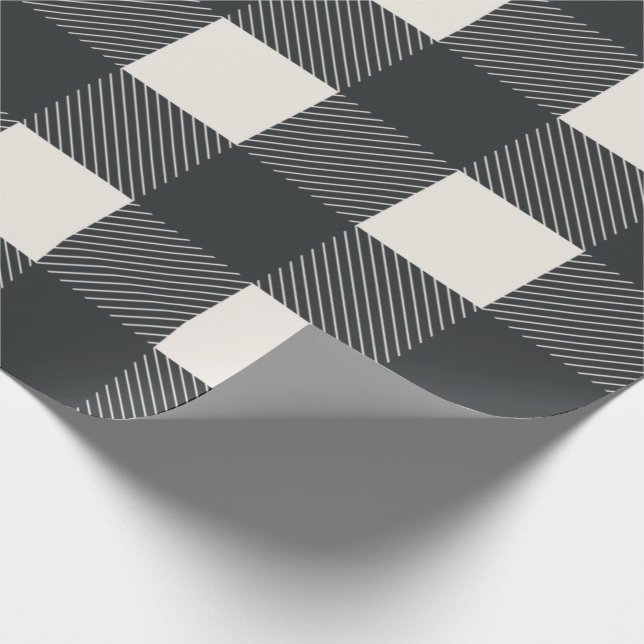Papel De Regalo Buffalo Check Black Simple Stylish Trendy (Esquina)