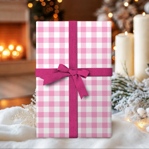 Papel De Regalo Buffalo Check gingham patrón rosa pastel