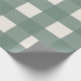 Papel De Regalo Buffalo Check Green Simple Stylish Trendy