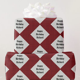 Papel De Regalo Buffalo Jugado Cumpleaños Giftwrap Añadir nombre