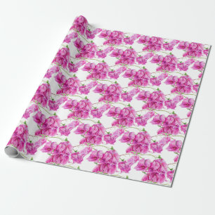 Papel De Regalo Buganvillea botánica con motivos acuáticos