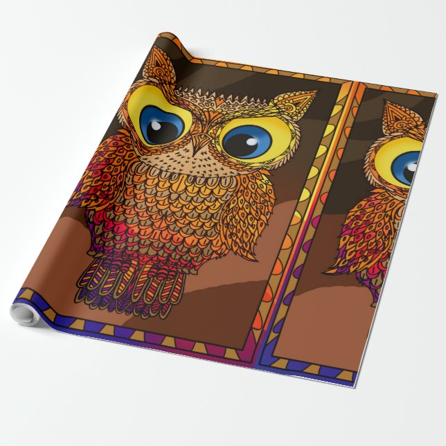 Papel De Regalo Búho (Desenrollado)