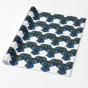 Papel De Regalo Búho Azul