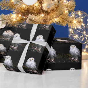 Papel De Regalo Búho de nieve invernal majestuoso