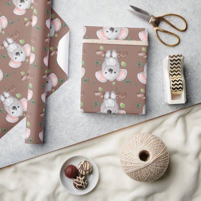 Papel De Regalo Búho Marrón Adorable (Artesanía)
