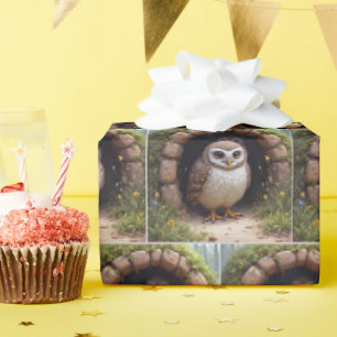 Papel De Regalo Búhos Mineros En una Cueva