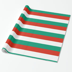 Papel De Regalo Bulgaria Verde Blanco rojo