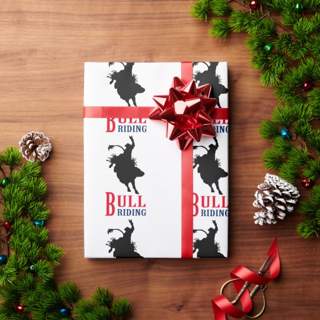 Papel De Regalo Bull Riding (Regalo de vacaciones)