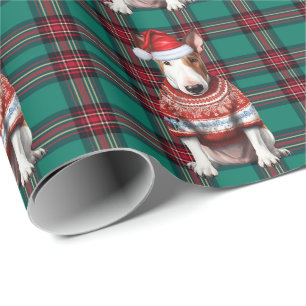 Papel De Regalo Bull Terrier Dog Funny Navidades de vacaciones