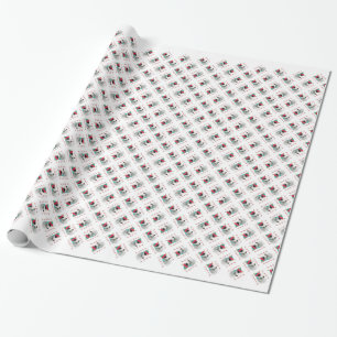Papel De Regalo Bull Terrier en miniatura Santa Paws