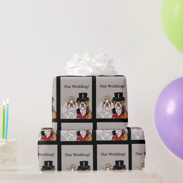 Papel De Regalo Bulldog     (Regalos de fiesta)