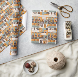 Papel De Regalo Bulldog Adorable & Café vintage 