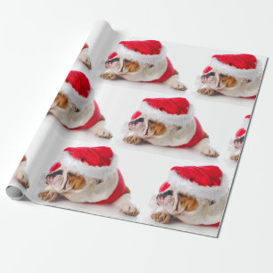 Papel De Regalo BULLDOG CON NAVIDADES De Sat De Santa