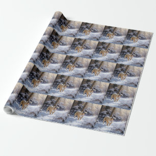 Papel De Regalo Bulldog Deja que nieve Navidad Cepillado