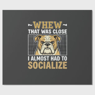 Papel De Regalo Bulldog Divertido Socializar Perro