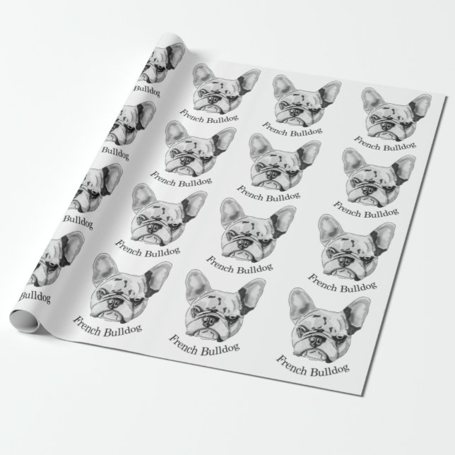 Papel De Regalo Bulldog francés (Desenrollado)