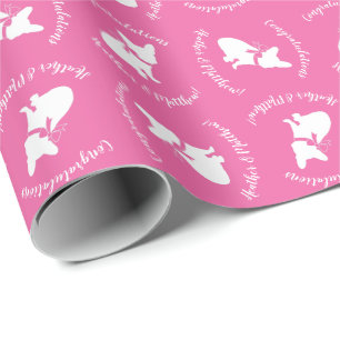 Papel De Regalo Bulldog francés Baby Shower Frenchy Frenchie Pink