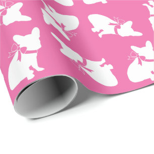 Papel De Regalo Bulldog francés Baby Shower Frenchy Frenchie Rosa
