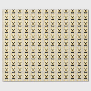 Papel De Regalo Bulldog francés con Bowtie, Herringbone Beige