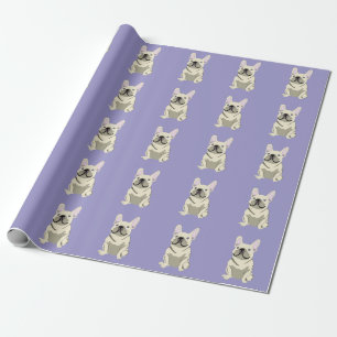 Papel De Regalo Bulldog Francés Crema,