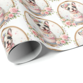 Papel De Regalo Bulldog francés "Cute Pastel" - Cumpleaños