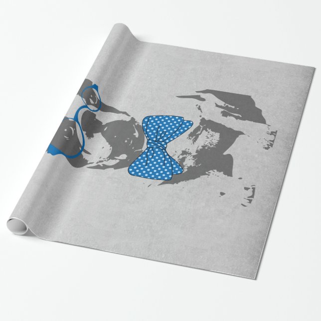 Papel De Regalo Bulldog francés de animal de moda y divertido (Desenrollado)