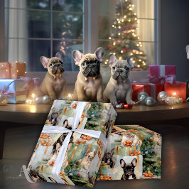 Papel De Regalo Bulldog francés de la alegría festiva