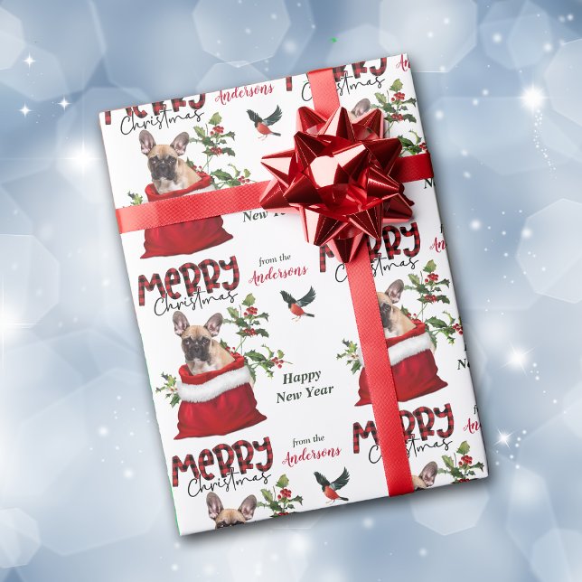 Papel De Regalo Bulldog francés en bolsa de regalo para Navidades (Subido por el creador)