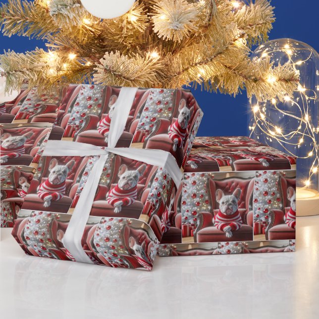 Papel De Regalo Bulldog francés navidad en un presidente alterado (Vacaciones)