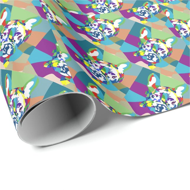 Papel De Regalo Bulldog Francés sentado (Esquina del rollo)