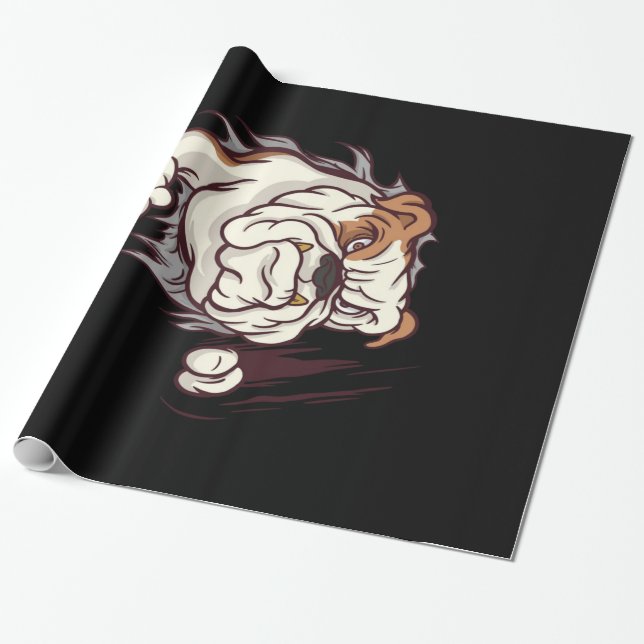 Papel De Regalo Bulldog Head English Bulldog Lover (Desenrollado)