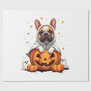 Papel De Regalo Bulldog inglés divertido fantasma Boo Halloween mu