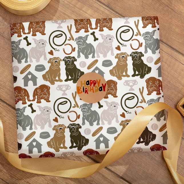 Papel De Regalo Bulldog inglés Silhouette (Subido por el creador)