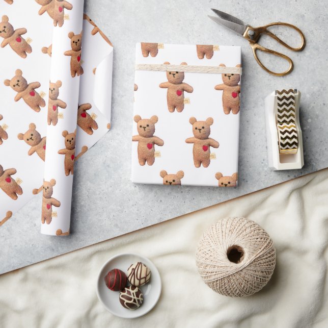 Papel De Regalo Bully Buddy Brown Bear Animal Wrapee Paper (Artesanía)