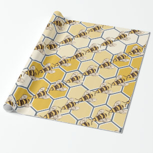 Papel De Regalo Bumble Bees Honeycomb