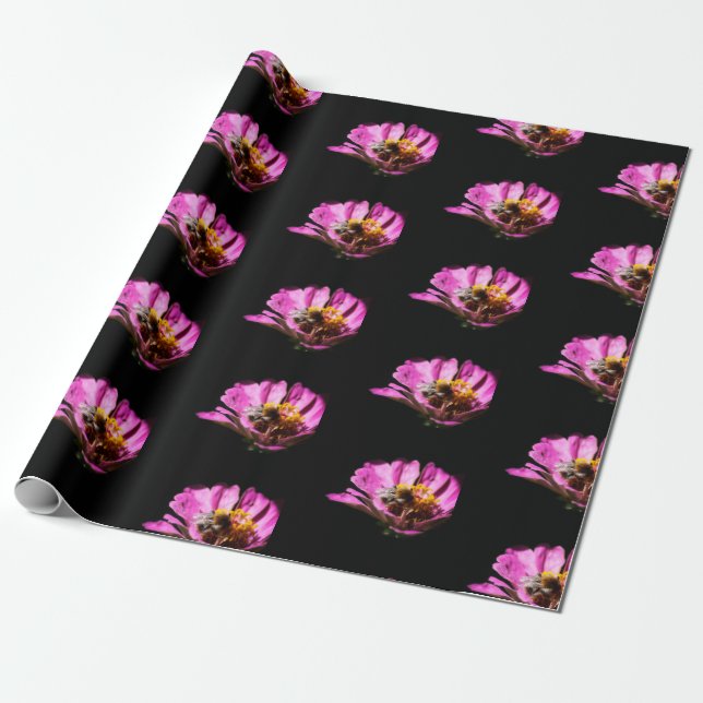 Papel De Regalo Bumbleabe en una flor (Desenrollado)