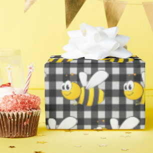 Papel De Regalo Bumblebee En Gingham
