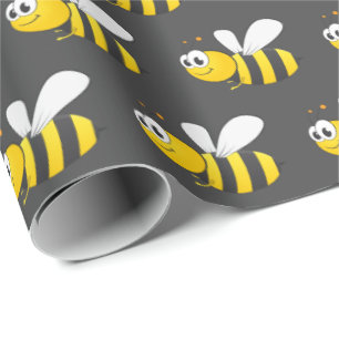 Papel De Regalo Bumblebee en gris