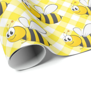 Papel De Regalo Bumblebee En Yellow Gingham