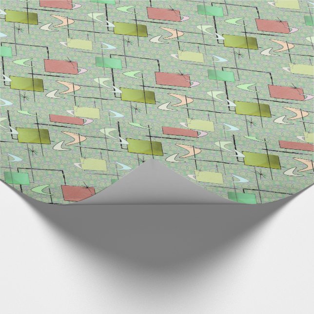 Papel De Regalo Bumeranes verdes con la violeta y el rosa (Esquina)