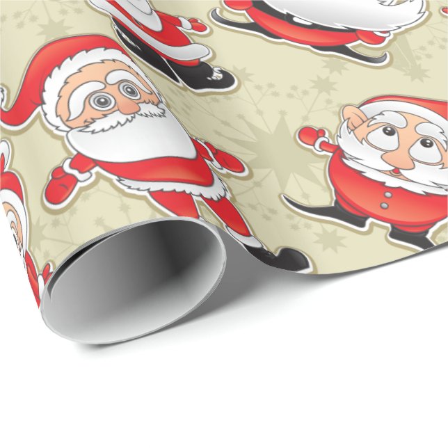 Papel De Regalo Buncha Crazy Santa (Esquina del rollo)