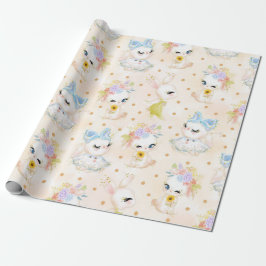 PAPEL DE REGALO BUNNES PASTEL WATERCOLOR CUTE EASTER