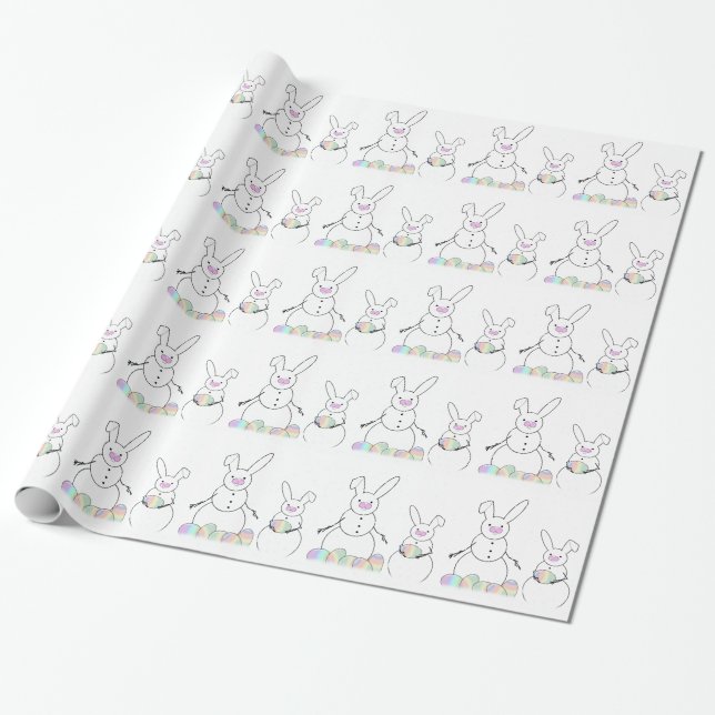 Papel De Regalo Bunnies de nieve (Desenrollado)