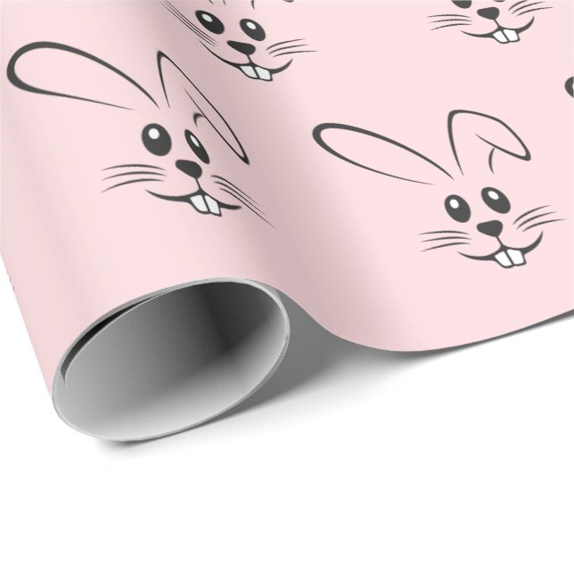 Papel De Regalo Bunnies en rosa (Esquina del rollo)