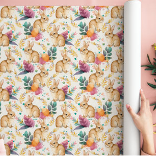 Papel De Regalo Bunnies florales primaverales Galore