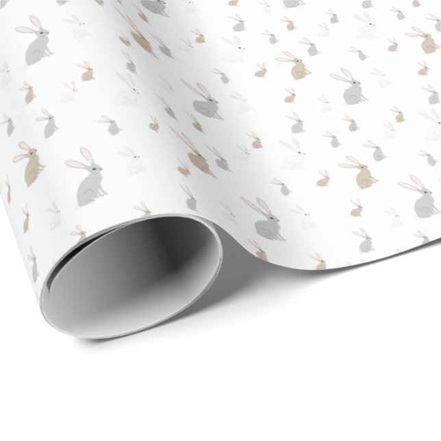 Papel De Regalo Bunnies-White (Esquina del rollo)
