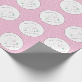 Papel De Regalo Bunny Baby Shower Spring Pink Chica