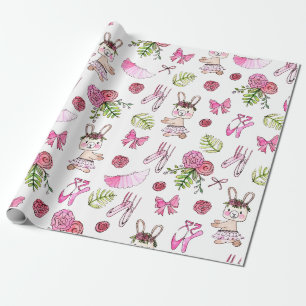 Papel De Regalo Bunny Ballerina en Watercolor