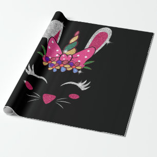 Papel De Regalo Bunny Face Unicorn Cuta Pascua