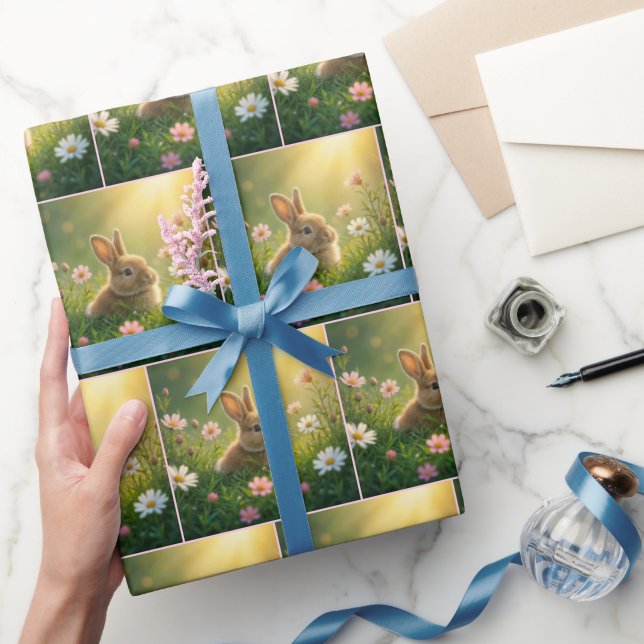 Papel De Regalo Bunny In Wildflower Meadow (Regalar)